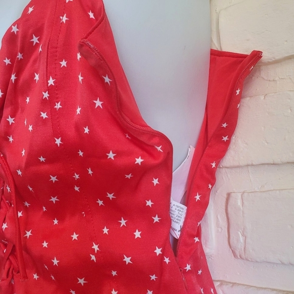 NWT Zara Satin Effect Red Star Bodysuit Size Medium - Picture 6 of 10